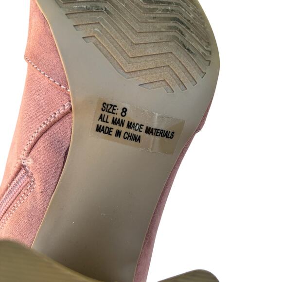 Charlotte Russe Mauve Suede Ankle Boots Size 8 Heeled Bootie - Picture 8 of 10